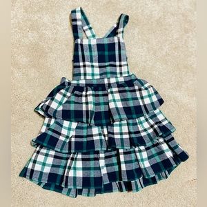 Adorable Girls Plaid Overall Dress Size 12 Months